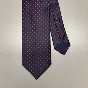 BORRELLI Black Red Geometric Silk Tie